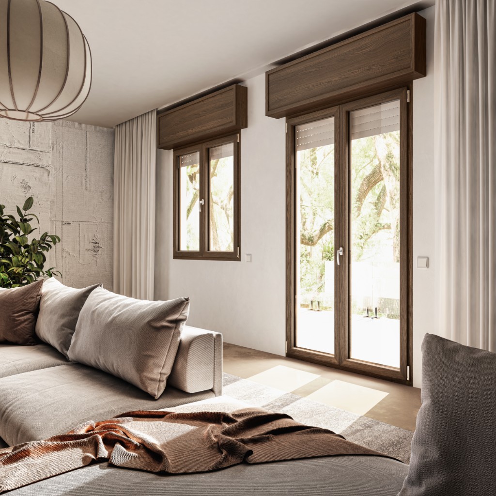 Infissi in PVC effetto legno Tecnoplast Sistema 80